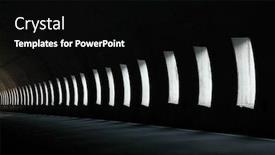  Presentation with tunnel - PPT theme enhanced with lights-inside-a-dark-road background and a black colored foreground