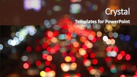  Presentation with city night - Beautiful presentation theme featuring lights of the big city backdrop and a tawny brown colored foreground