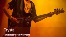  Presentation with colorful music - PPT theme having lights on summer music festival background and a  colored foreground