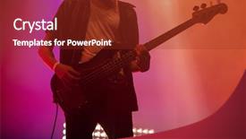  Presentation with stage lights - Theme having lights on summer music festival background and a tawny brown colored foreground