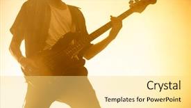  Presentation with colorful music - PPT theme consisting of lights on summer music festival background and a yellow colored foreground