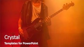  Presentation with colorful music - Beautiful PPT layouts featuring lights on summer music festival backdrop and a tawny brown colored foreground