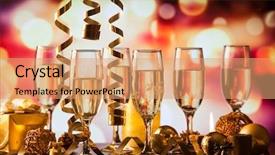  Presentation with party lights - Theme enhanced with lights ready for new year background and a coral colored foreground