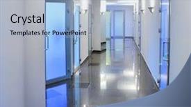  Presentation with light hospital - Amazing PPT theme having hospital or office building backdrop and a light blue colored foreground