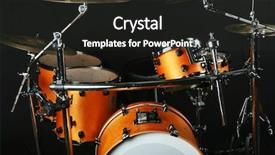  Presentation with stage - Audience pleasing theme consisting of lightshow - drumms on a stage backdrop and a dark gray colored foreground