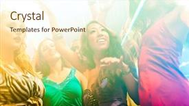  Presentation with party - Colorful slide deck enhanced with lightshow - group of party people backdrop and a cream colored foreground