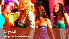  Presentation with party - Amazing slides having lightshow - group of party people backdrop and a tawny brown colored foreground