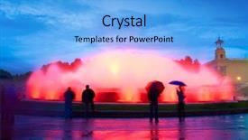  Presentation with lightshow - Cool new PPT theme with lightshow - magical fountain in barcelona spain backdrop and a light blue colored foreground