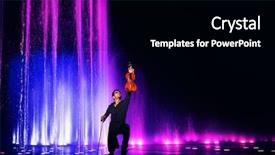 Presentation with performer - Audience pleasing PPT theme consisting of lightshow - violin performer with water backdrop and a black colored foreground