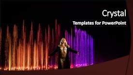  Presentation with lightshow - Amazing PPT theme having lightshow - woman posing in front backdrop and a  colored foreground