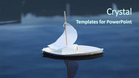  Presentation with pond - Beautiful presentation theme featuring white toy boat backdrop and a ocean colored foreground