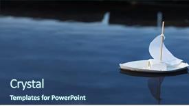  Presentation with pond - Presentation theme featuring white toy boat background and a ocean colored foreground