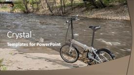  Presentation with colorado - Slide set having lightweight-folding-bike-at-whitewater background and a gray colored foreground