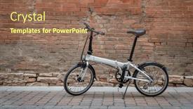  Presentation with bike - Presentation theme consisting of lightweight-folding-bike background and a coral colored foreground