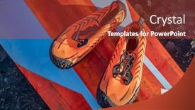  Presentation with sports shoes - Presentation design consisting of lightweight-low-profile-water-shoes background and a tawny brown colored foreground