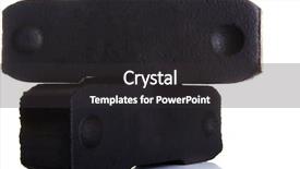  Presentation with coal - Audience pleasing slide set consisting of closeup large fire - lignite coal briquette isolated backdrop and a dark gray colored foreground