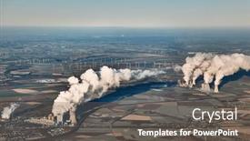  Presentation with power plants - Presentation having lignite-coal-fired-power-plants background and a gray colored foreground