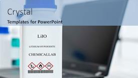  Presentation with lithium - PPT theme having liio-lithium-hypoiodite-cas-chemical background and a light blue colored foreground