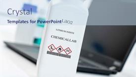  Presentation with lithium - PPT theme consisting of liio2-lithium-iodite-cas-chemical background and a sky blue colored foreground