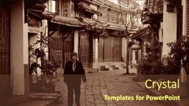  Presentation with china trade - Amazing PPT theme having lijiang-china-dec-5-street backdrop and a tawny brown colored foreground