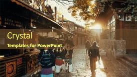  Presentation with china trade - Audience pleasing PPT theme consisting of lijiang-china-dec-5-street backdrop and a  colored foreground