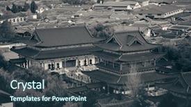  Presentation with climbing to top of mountain - Audience pleasing PPT theme consisting of lijiang mountain top view yunnan backdrop and a tawny brown colored foreground