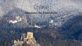  Presentation with mountains - Theme with likava-ruins-near-ruzomberok background and a light gray colored foreground