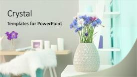  Presentation with living room - Amazing slides having lilac accent in modern interior backdrop and a light gray colored foreground