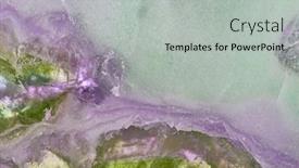  Presentation with photo - Presentation theme consisting of lilac-and-green-fluorite-texture background and a light gray colored foreground
