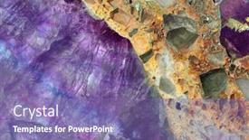  Presentation with photo - PPT theme enhanced with lilac-and-yellow-fluorite-texture background and a violet colored foreground