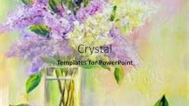  Presentation with oil and gas - PPT theme having lilac-bouquet-in-glass-vase background and a soft green colored foreground