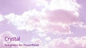  Presentation with pink sky - Theme featuring lilac sky background with clouds background and a sky blue colored foreground