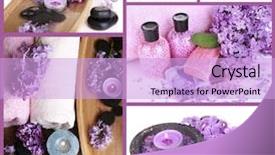  Presentation with spa - Beautiful slide deck featuring lilac spa compositions in collage backdrop and a lavender colored foreground