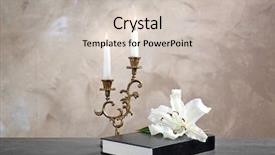  Presentation with holy bible - Colorful PPT theme enhanced with lily candles and holy bible backdrop and a soft green colored foreground