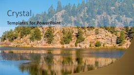  Presentation with colorado - Slide deck enhanced with lily-lake-at-autumn-rocky background and a light blue colored foreground