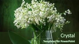  Presentation with lily of the valley close - Slide deck featuring lily of the valley bouquet background and a tawny brown colored foreground