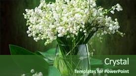  Presentation with lily of the valley close - Slide deck with lily of the valley bouquet background and a forest green colored foreground