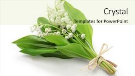  Presentation with posy - Colorful PPT theme enhanced with lily of the valley posy backdrop and a soft green colored foreground