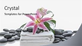  Presentation with lily - Beautiful slide set featuring lily on towel and pile backdrop and a white colored foreground