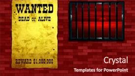  Presentation with prison wall - Presentation theme with limbo - latticed prison window clear sky background and a wine colored foreground