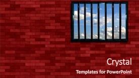  Presentation with prison - Presentation theme with limbo - latticed prison window clear sky background and a wine colored foreground