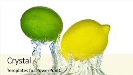  Presentation with lemon lime - PPT layouts consisting of lime and lemon splashing water background and a yellow colored foreground