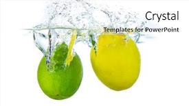  Presentation with lemon lime - Presentation theme having lime and lemon splashing water background and a  colored foreground