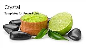  Presentation with crystals - Beautiful PPT layouts featuring lime and toning sea crystal backdrop and a white colored foreground