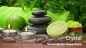  Presentation with lime - PPT theme having lime and toning sea crystal background and a tawny brown colored foreground