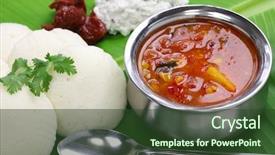  Presentation with food banana - PPT theme with lime chutney south indian background and a tawny brown colored foreground