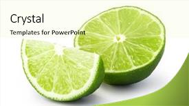 Presentation with citrus - Audience pleasing slides consisting of lime citrus fruit isolated backdrop and a blonde colored foreground