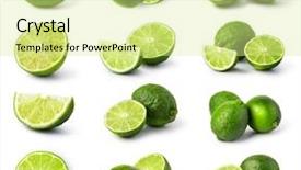 Presentation with citrus - Slide set consisting of lime citrus fruit set isolated background and a blonde colored foreground