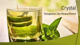  Presentation with on glass board - Slide deck with three mohito cocktail with lime background and a blonde colored foreground