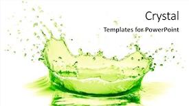  Presentation with lime green and white flower - Amazing presentation design having lime drink splash on white backdrop and a  colored foreground